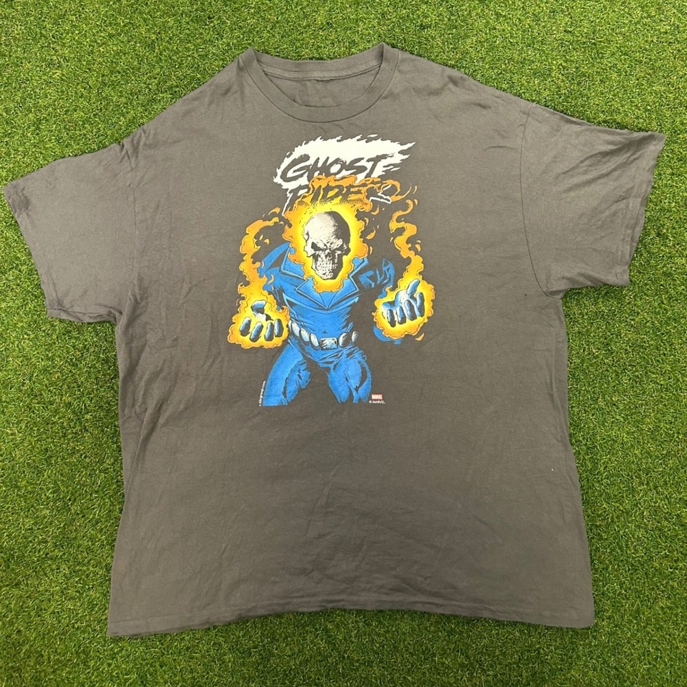 Marvel Ghost Rider Graphic‎ T-Shirt Mens XL Charcoal Gray Comic Book Superhero